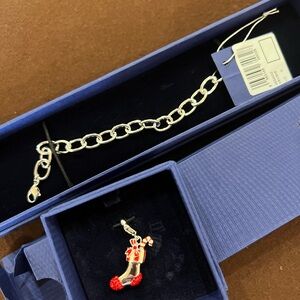 Swarovski Silver Bracelet with Red Charm